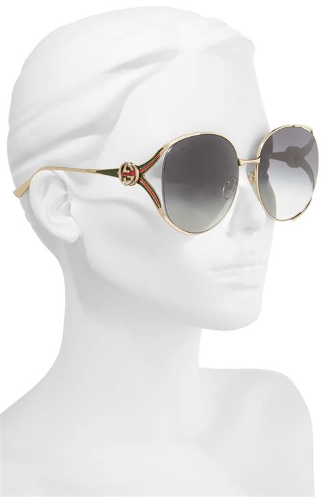 gucci 63mm open temple sunglasses|Gucci 63mm Gradient Oversize Open Temple Round .